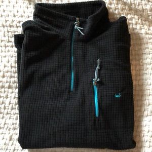 Southern marsh black and turquoise zip up
